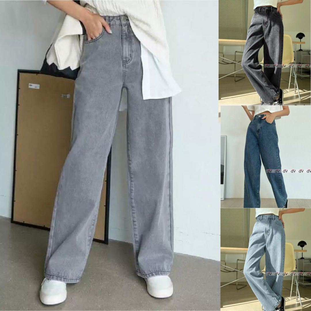 Ladies Loose Denim Pants | Beaten Look Jeans