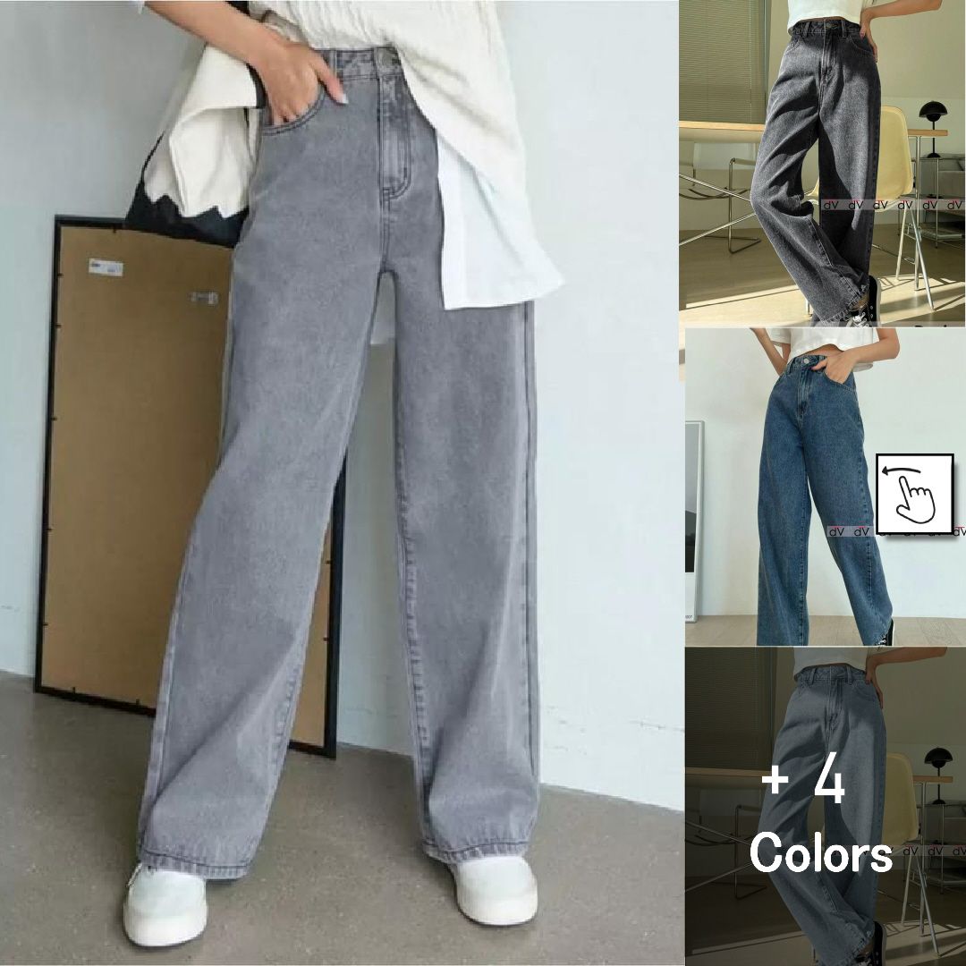 Ladies Loose Denim Pants | Beaten Look Jeans