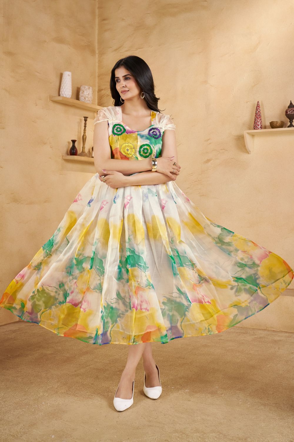 Liyana Long Western Wear | Organza Dress | Citizenalley