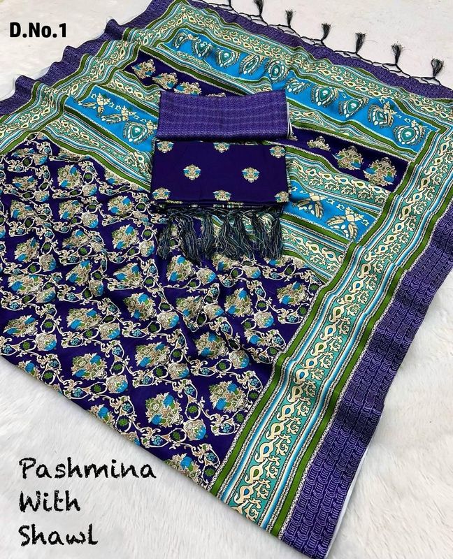 Pashmina Kashmiri Saree With Winter Shawl Set | Citizenalley