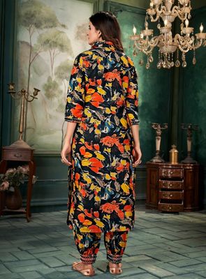 Gulmohar Fancy Co-ord Set with Dupatta | Mirror Work Set