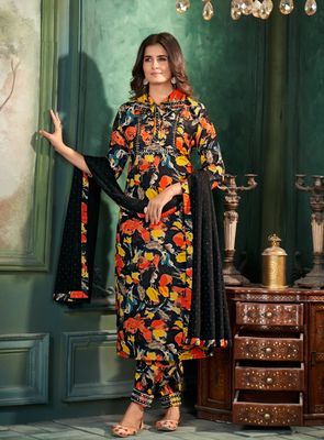 Gulmohar Fancy Co-ord Set with Dupatta | Mirror Work Set