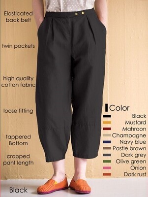 Swahili  Ladies baggy cropped pant with pockets