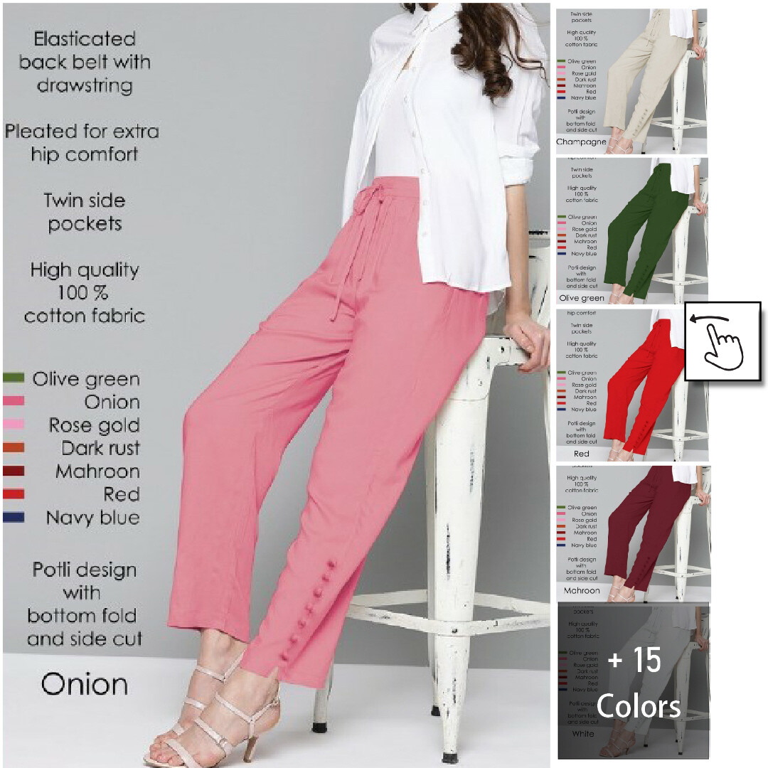 Swahilli Potli  Cotton Comfort Pant with 2 side pockets