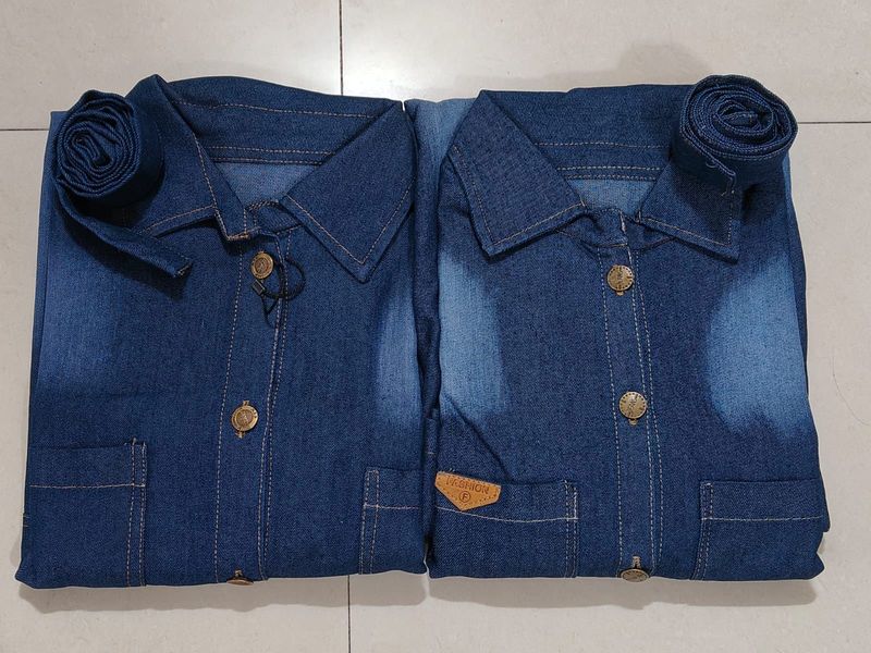 Ladies Knot Denim Long Dress
