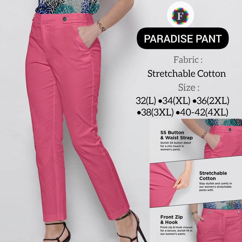 Paradise Cotton Ladies pants available in plus size