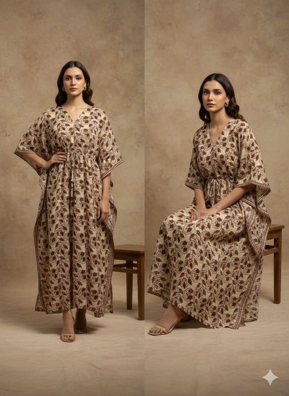 Women  Printed Cotton Kaftan | Free size