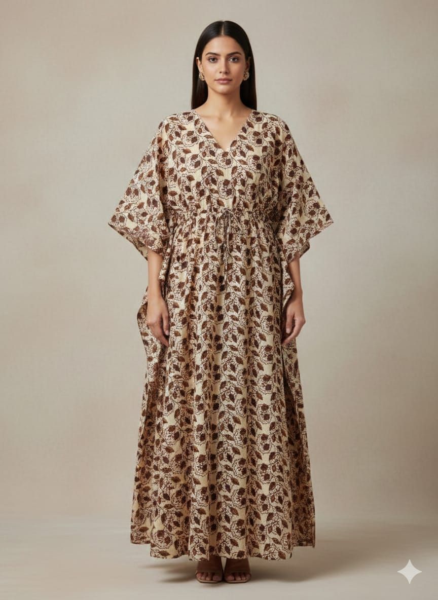 Women  Printed Cotton Kaftan | Free size