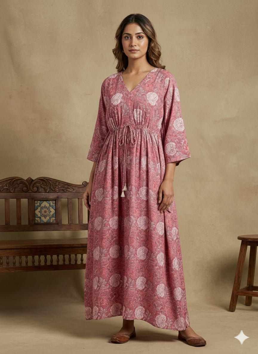 Women  Printed Cotton Kaftan | Free size