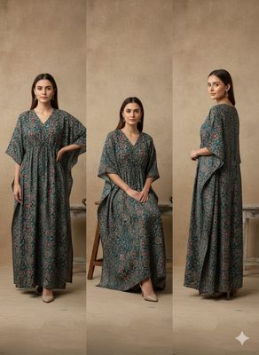 Printed Cotton Kaftan - Elegant and Comfortable