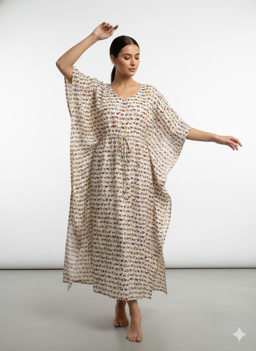 Women  Printed Cotton Kaftan | Free size