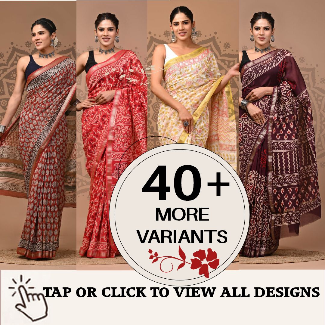 Maheshwari Silk Saree | Hand Block Print Traditional Wear