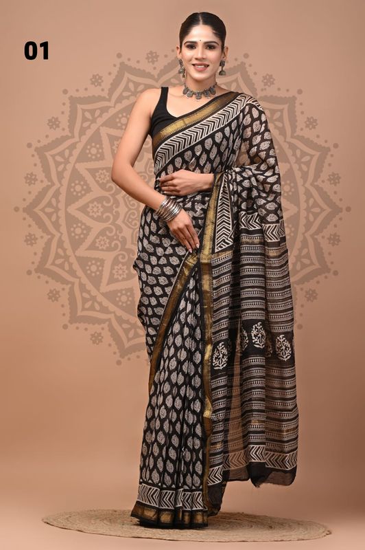 Maheshwari Silk Saree | Hand Block Print Traditional Wear