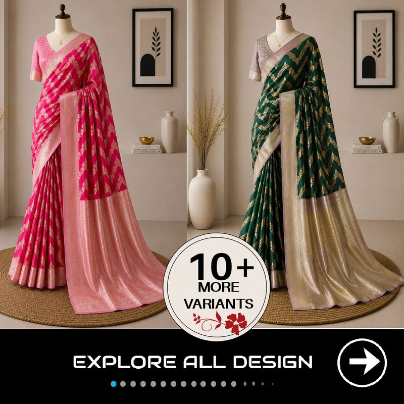 Soft Silk Jacquard Saree | Contrast Weaving Blouse