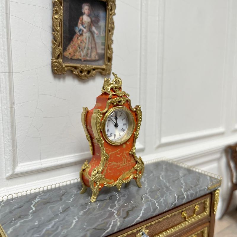 French ormolu chinoiserie mantel clock
