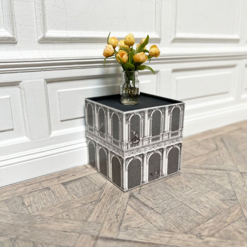 after Fornasetti monkeys side table cube