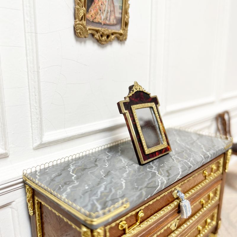 small faux tortoise shell and ormolu mirror