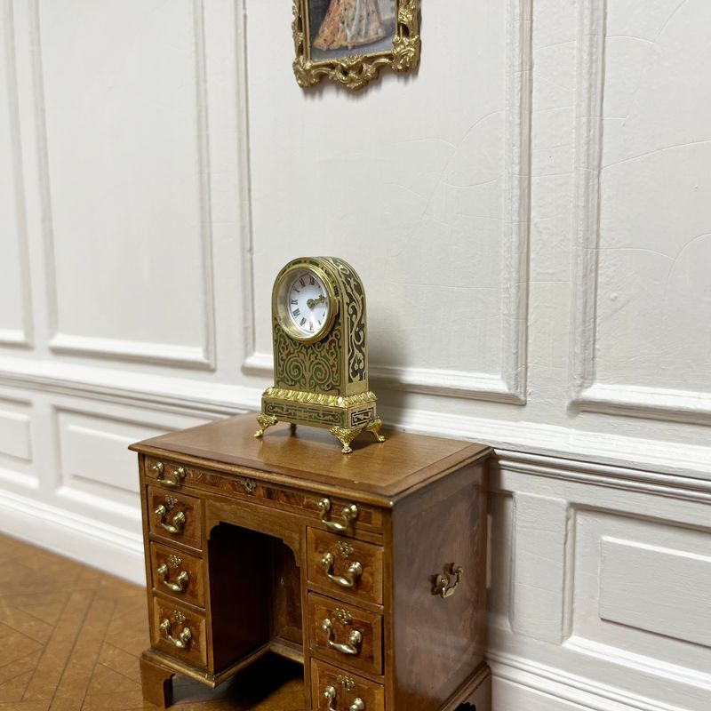 French Boulle 19thc mantel clock in 'green'