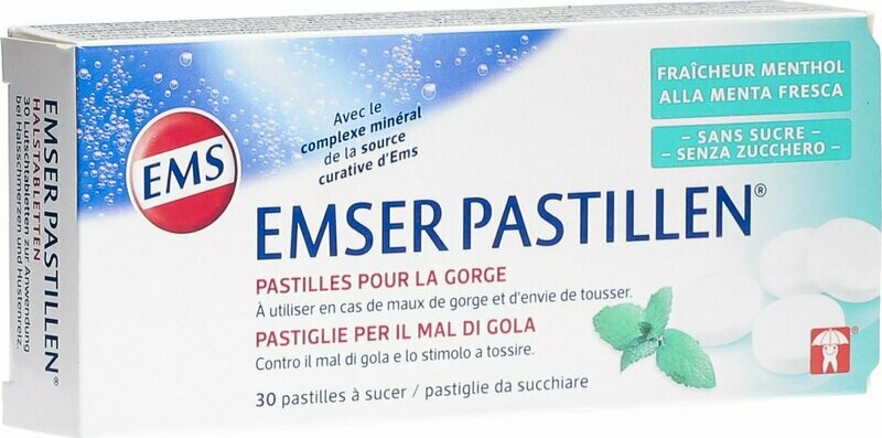 EMSER compresse mal di gola e tosse alla menta 30 pezzi