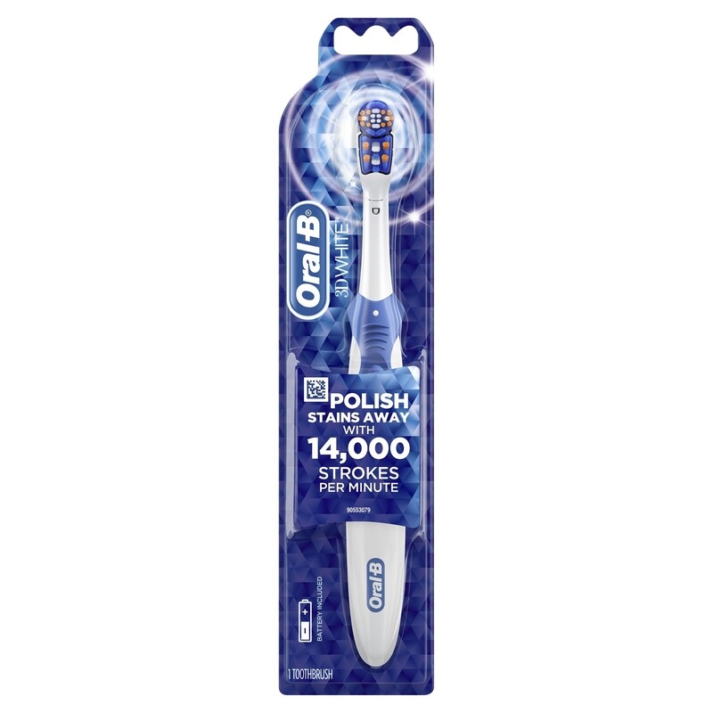 Oral-B 3D White Electric Toothbrush, Battery Power, Various Colors