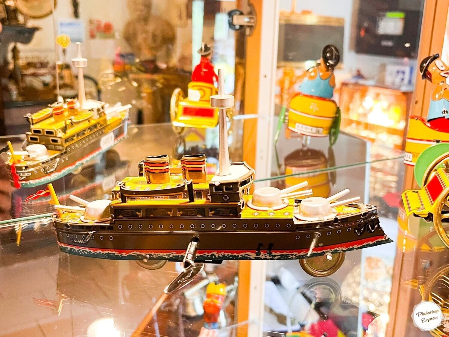 Initiatief belegd broodje Factuur Tin Toy Boat Army Boot Leger Blikken speelgoed boot verzamelobject - RETRO  Speelgoed - Blik