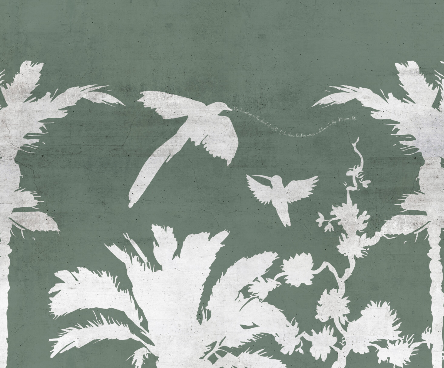PALMS WITH SINGING BIRD GREEN €49.50m2 ℗