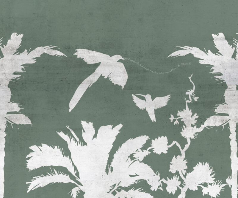 PALMS WITH SINGING BIRD GREEN €49.50m2 ℗
