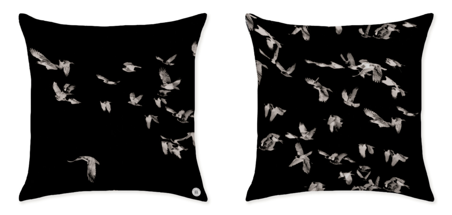 THE BIRDS BLACK CUSHIONS