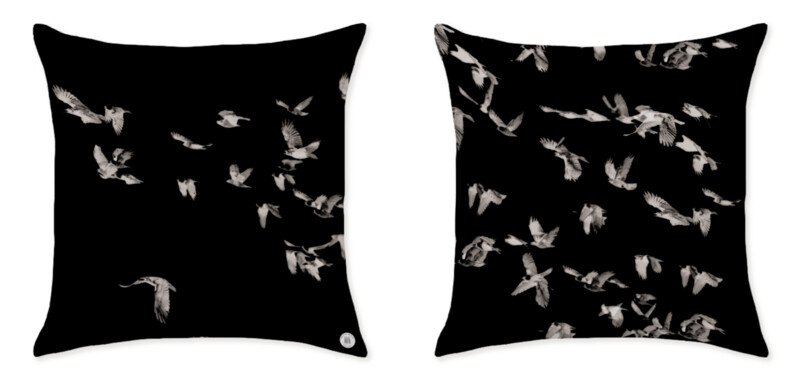THE BIRDS BLACK CUSHIONS