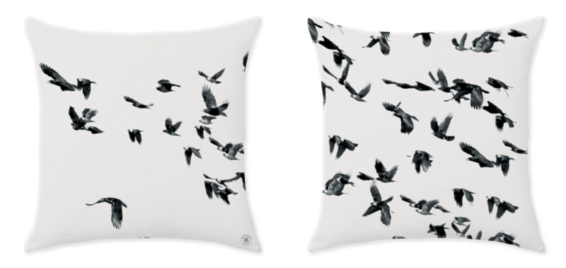 THE BIRDS  WHITE CUSHIONS