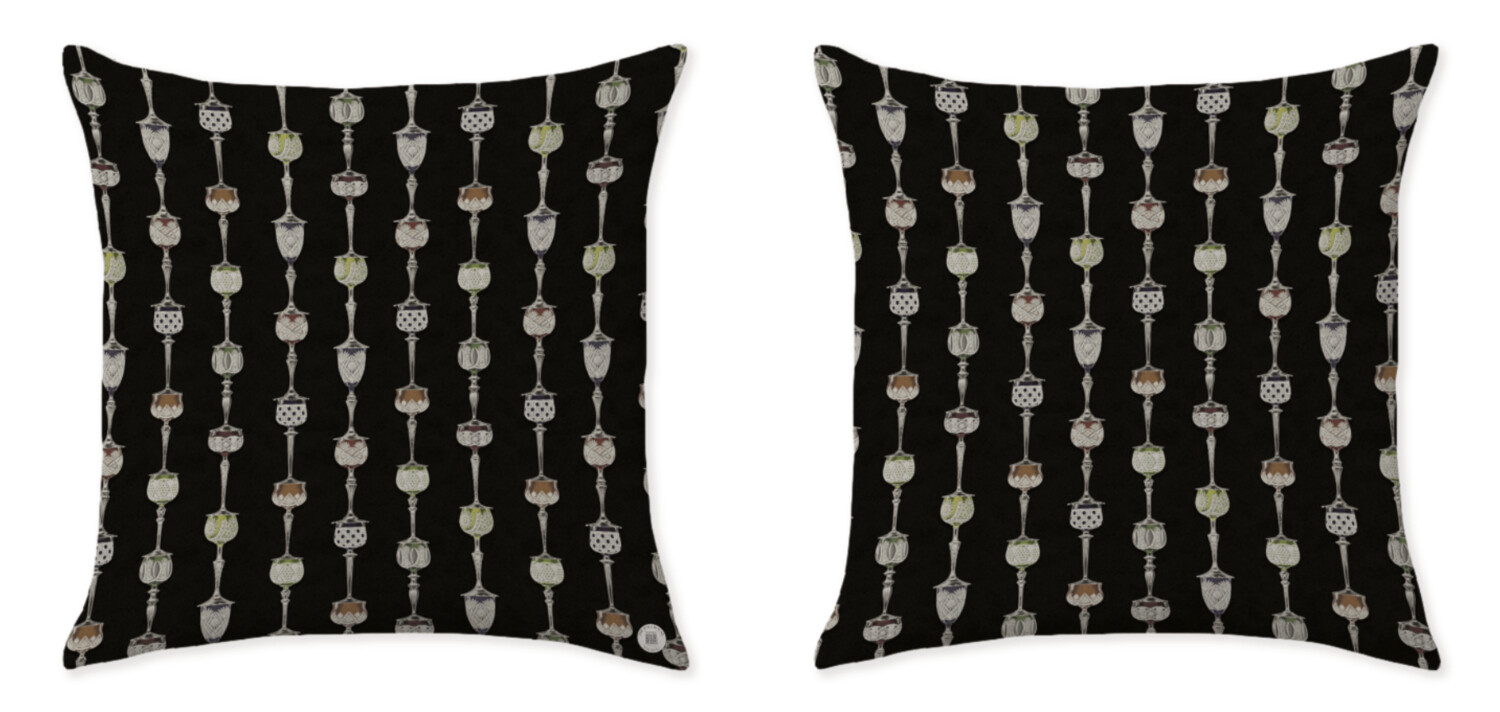WINE AND DINE BLACK CUSHIONS