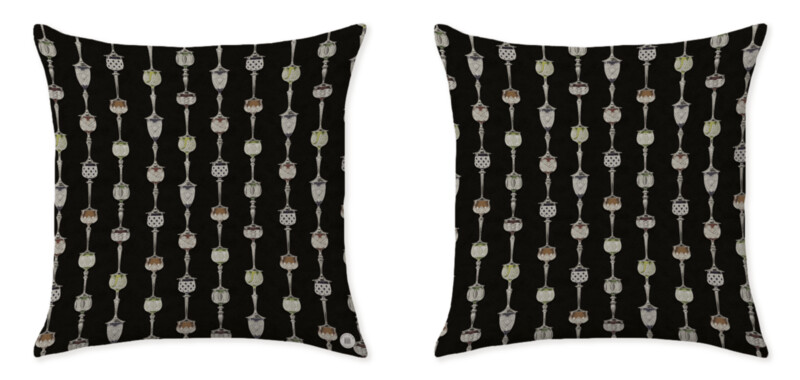 WINE AND DINE BLACK CUSHIONS