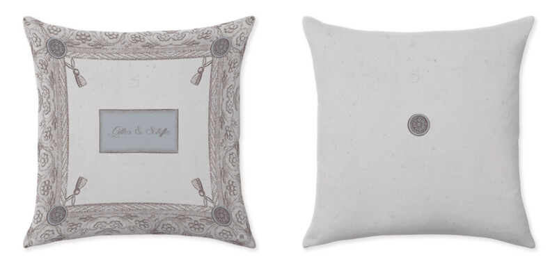 THE CANOPIED BED BLUE CUSHIONS ℗