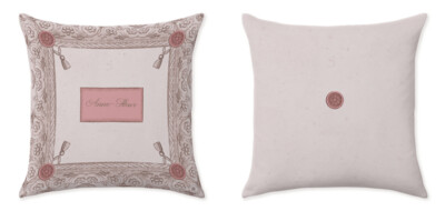 THE CANOPIED BED PINK CUSHIONS ℗