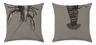 THE LOBSTER/TURBOT GREY CLOSE UP CUSHIONS