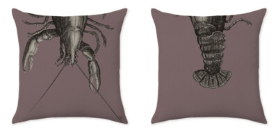 THE LOBSTER/TURBOT PINK CLOSE UP CUSHIONS