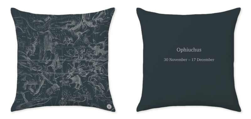 STAR CHART ZODIAC GREY BLUE CUSHIONS ℗