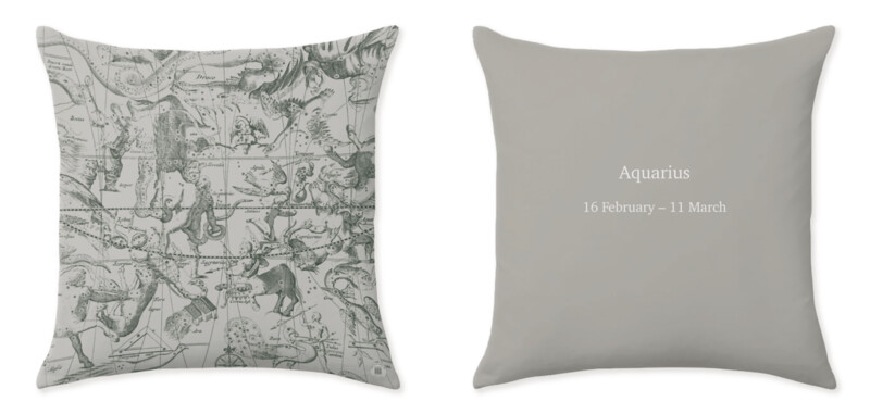 STAR CHART ZODIAC GREEN CUSHIONS ℗