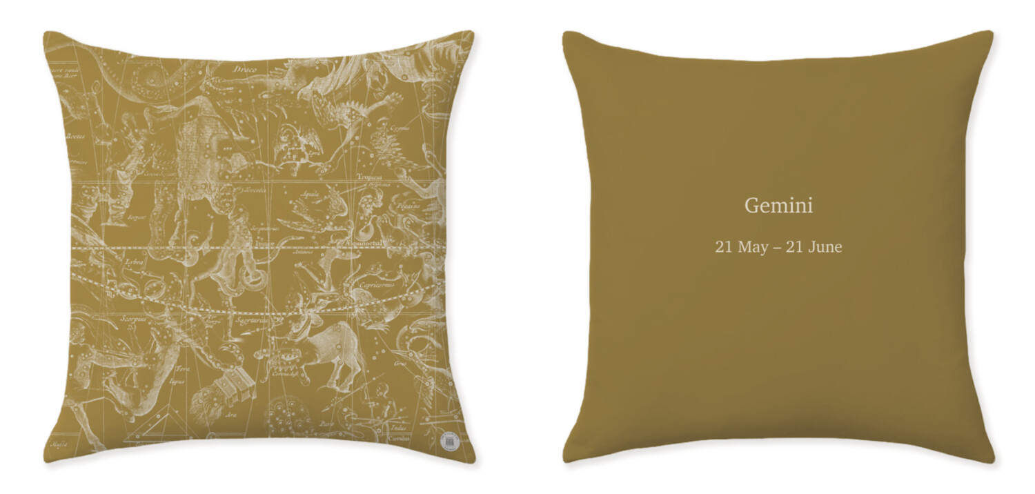 STAR CHART ZODIAC YELLOW CUSHIONS ℗