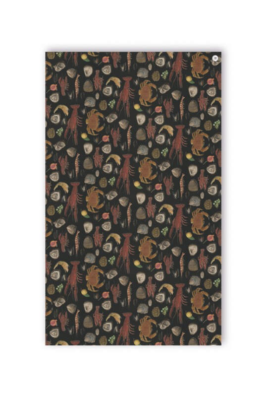 THE OYSTER / SEAFOOD  BLACK TABLECLOTH