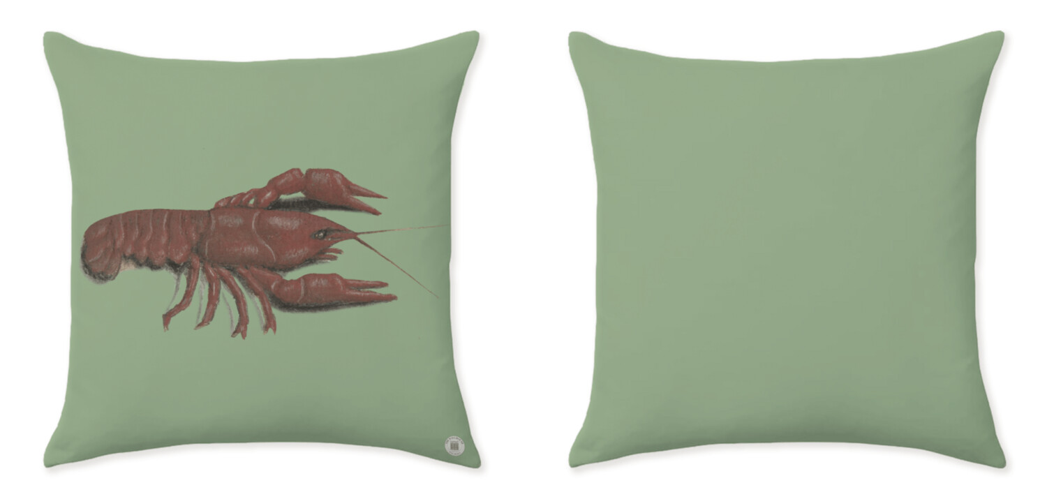 THE OYSTER LOBSTER GREEN CLOSE UP CUSHIONS