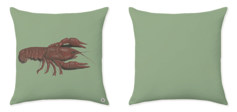 THE OYSTER LOBSTER GREEN CLOSE UP CUSHIONS