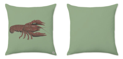THE OYSTER LOBSTER GREEN CLOSE UP CUSHIONS