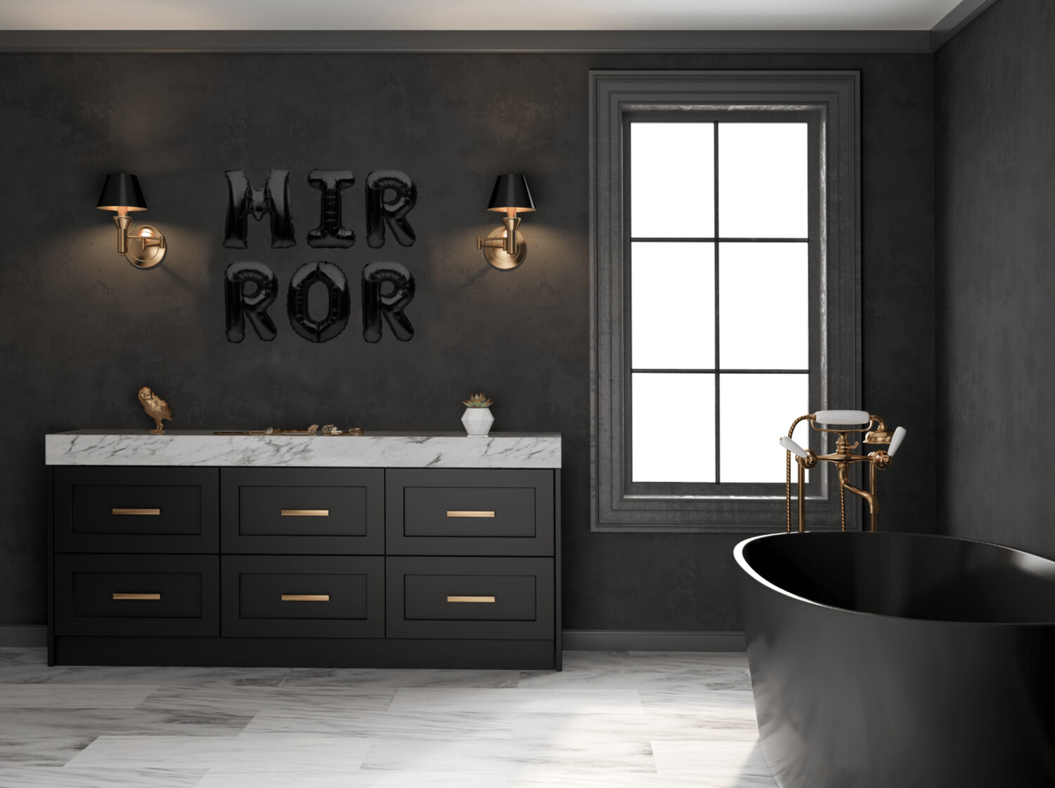 FOIL BALLON  BLACK WALL STICKER ℗