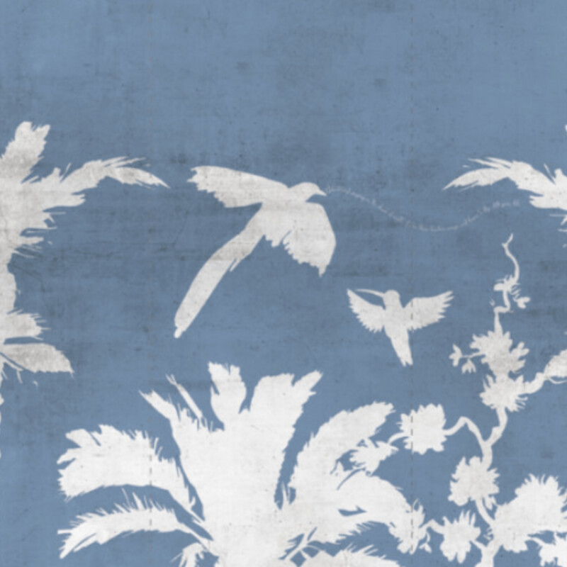 PALMS WITH SINGING BIRD BLUE €49.50m2 ℗