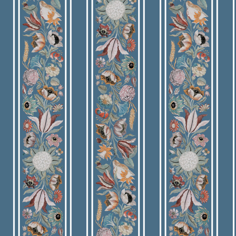 COQUELICOT STRIPE BLUE €45m2