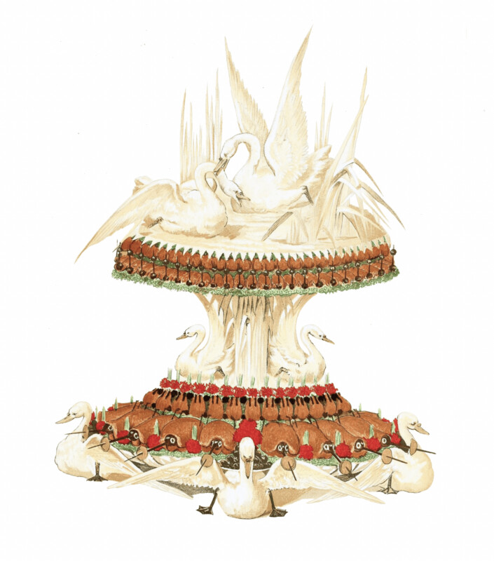 SAVOUREUX, CYGNE SUR TRUFFE WALLSTICKER