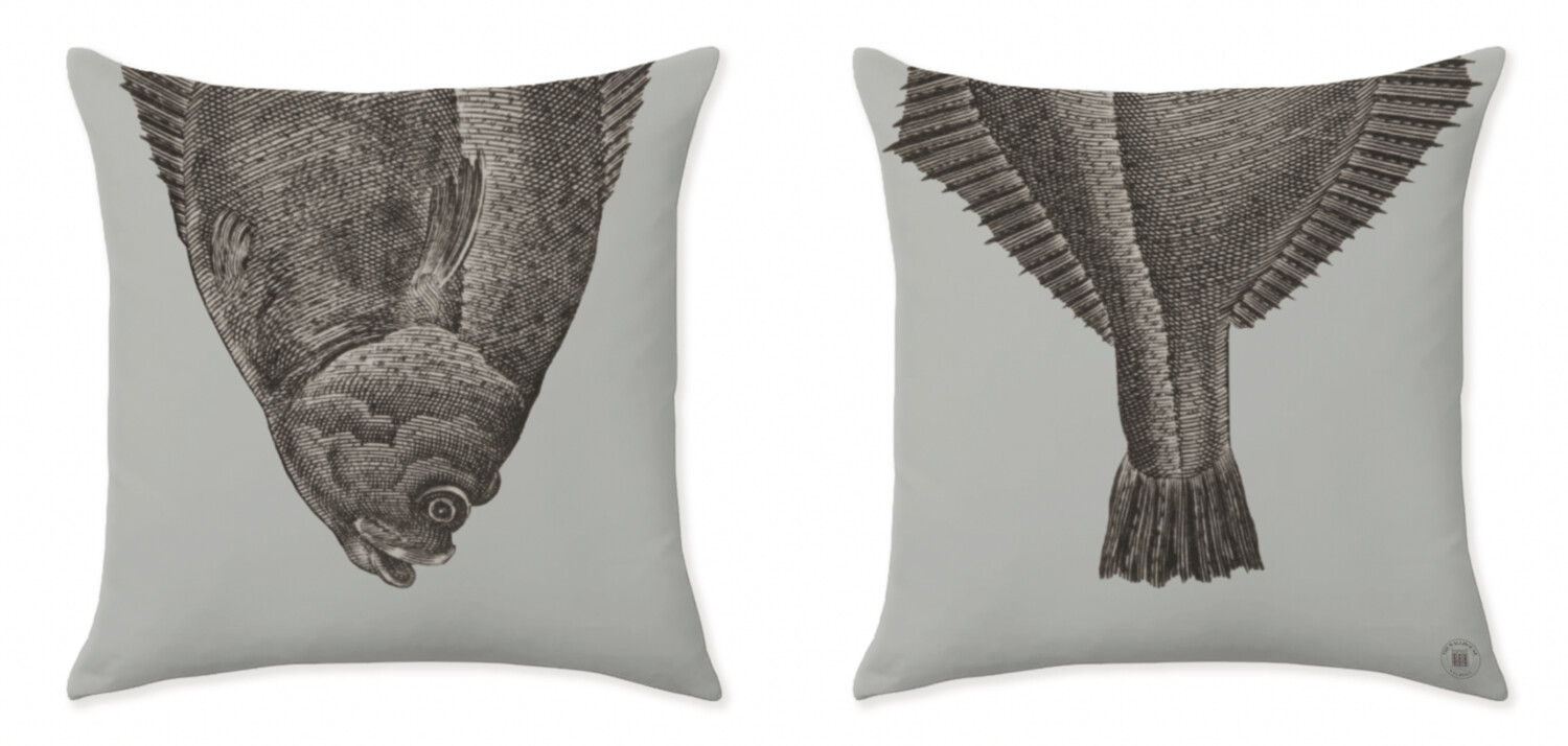 THE LOBSTER/TURBOT ICE BLUE CLOSE UP CUSHIONS
