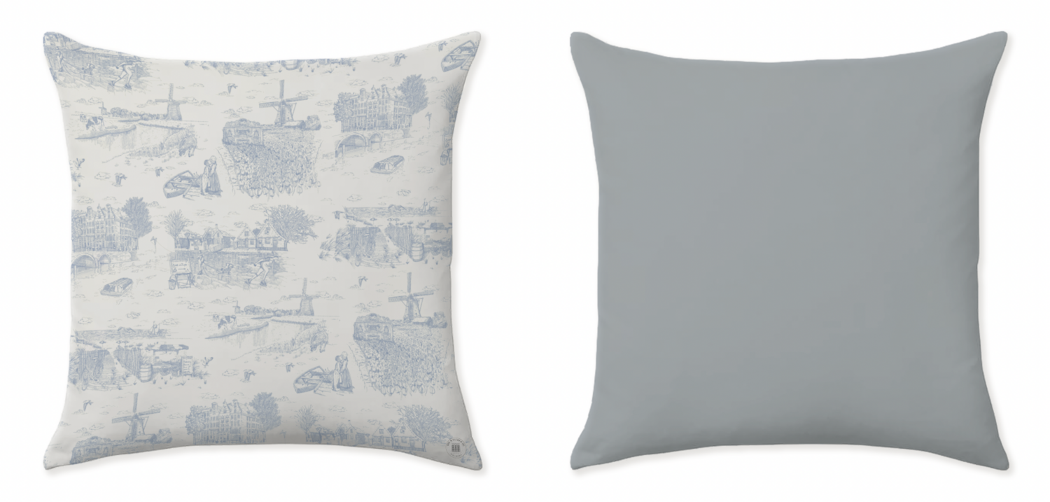TOILE DE HOLLANDE CLASSIC BABY BLUE CUSHIONS