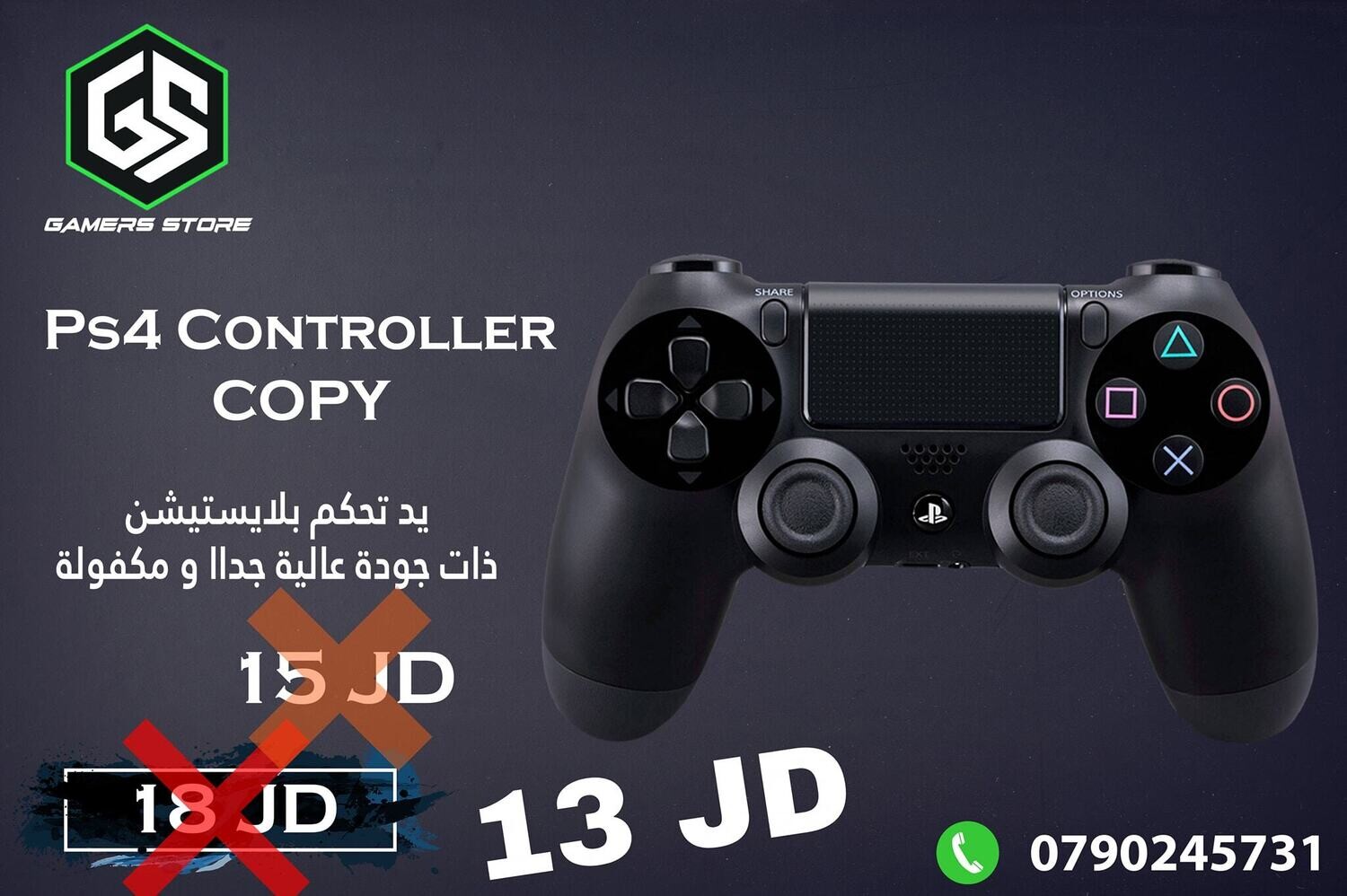 Wireless Controller for PS4 Double Shock-Black